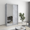 MebelStar Two-door wardrobe Standard AL Chipboard/Mirror Concrete, 120x45x210 cm (MBS-2389)