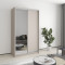 MebelStar Two-door wardrobe Standard AL Chipboard/Mirror Cashmere, 120x45x210 cm (MBS-2380)