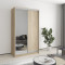 MebelStar Two-door wardrobe Standard AL Chipboard/Mirror Sonoma Oak, 120x45x210 cm (MBS-2371)