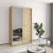 MebelStar Two-door wardrobe Standard AL Chipboard/Mirror Tahoe oak, 120x45x210 cm (MBS-3461)