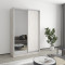 MebelStar Two-door wardrobe Standard AL Chipboard/Mirror Alaska gray, 130x45x210 cm (MBS-2399)
