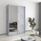 MebelStar Two-door wardrobe Standard AL Chipboard/Mirror Concrete, 130x45x210 cm (MBS-2390)