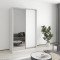 MebelStar Two-door wardrobe Standard AL Chipboard/Mirror Alaska white, 130x45x210 cm (MBS-2354)