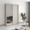 MebelStar Two-door wardrobe Standard AL Chipboard/Mirror Cashmere, 130x45x210 cm (MBS-2381)