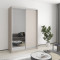 MebelStar Two-door wardrobe Standard AL Chipboard/Mirror Cashmere, 140x45x210 cm (MBS-2382)