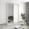 MebelStar Two-door wardrobe Standard AL Chipboard/Mirror Alaska gray, 140x60x240 cm (MBS-3775)