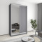 MebelStar Two-door wardrobe Standard AL Chipboard/Mirror Anthracite, 140x60x240 cm (MBS-3739)