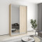 MebelStar Two-door wardrobe Standard AL Chipboard/Mirror Sonoma Oak, 140x60x240 cm (MBS-3748)