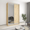 MebelStar Two-door wardrobe Standard AL Chipboard/Mirror Tahoe oak, 140x60x240 cm (MBS-3784)
