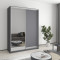 MebelStar Two-door wardrobe Standard AL Chipboard/Mirror Anthracite, 150x60x210 cm (MBS-2419)