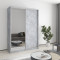 MebelStar Two-door wardrobe Standard AL Chipboard/Mirror Concrete, 150x60x210 cm (MBS-2446)