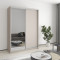 MebelStar Two-door wardrobe Standard AL Chipboard/Mirror Cashmere, 150x60x210 cm (MBS-2437)