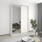 MebelStar Two-door wardrobe Combo AL Chipboard/Mirror Alaska gray, 150x45x240 cm (MBS-4116)