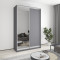 MebelStar Two-door wardrobe Combo AL Chipboard/Mirror Anthracite, 150x45x240 cm (MBS-4100)