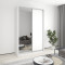 MebelStar Two-door wardrobe Combo AL Chipboard/Mirror Alaska white, 150x45x240 cm (MBS-4096)