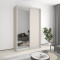 MebelStar Two-door wardrobe Combo AL Chipboard/Mirror Cashmere, 150x45x240 cm (MBS-4108)