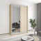 MebelStar Two-door wardrobe Combo AL Chipboard/Mirror Sonoma Oak, 150x45x240 cm (MBS-4104)