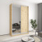 MebelStar Two-door wardrobe Combo AL Chipboard/Mirror Tahoe oak, 150x45x240 cm (MBS-4120)