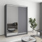 MebelStar Two-door wardrobe Standard AL Chipboard/Mirror Anthracite, 160x60x210 cm (MBS-2420)
