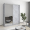 MebelStar Two-door wardrobe Standard AL Chipboard/Mirror Concrete, 160x60x210 cm (MBS-2447)