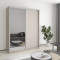 MebelStar Two-door wardrobe Standard AL Chipboard/Mirror Cashmere, 160x60x210 cm (MBS-2438)