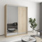 MebelStar Two-door wardrobe Standard AL Chipboard/Mirror Sonoma Oak, 160x60x210 cm (MBS-2429)