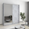 MebelStar Two-door wardrobe Standard AL Chipboard/Mirror Concrete, 170x45x210 cm (MBS-2394)