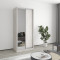MebelStar Two-door wardrobe Uni AL Chipboard/Mirror Alaska gray, 90x45x210 cm (MBS-2632)