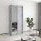 MebelStar Two-door wardrobe Uni AL Chipboard/Mirror Concrete, 90x45x210 cm (MBS-2626)