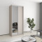 MebelStar Two-door wardrobe Uni AL Chipboard/Mirror Cashmere, 90x45x210 cm (MBS-2620)