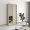 MebelStar Two-door wardrobe Uni AL Chipboard/Mirror Sonoma Oak, 90x45x210 cm (MBS-2614)