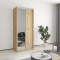 MebelStar Two-door wardrobe Uni AL Chipboard/Mirror Tahoe oak, 90x45x210 cm (MBS-3500)