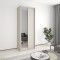 MebelStar Two-door wardrobe Standard AL Chipboard/Mirror Cashmere, 90x45x240 cm (MBS-3689)