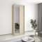 MebelStar Two-door wardrobe Standard AL Chipboard/Mirror Sonoma Oak, 90x45x240 cm (MBS-3680)