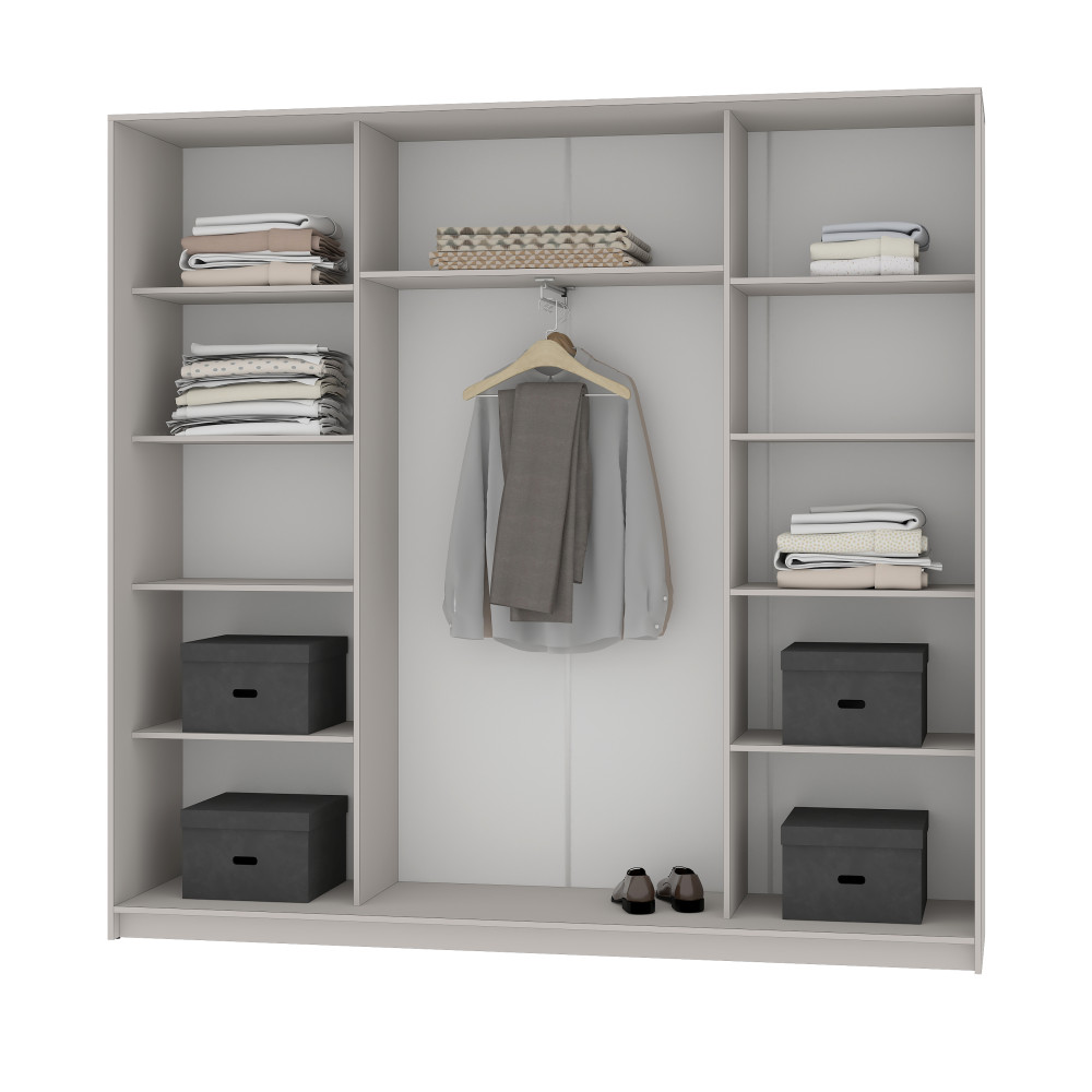 MebelStar Three-door wardrobe Combo AL 3DSP Alaska white, 220x45x210 cm (MBS-3146)