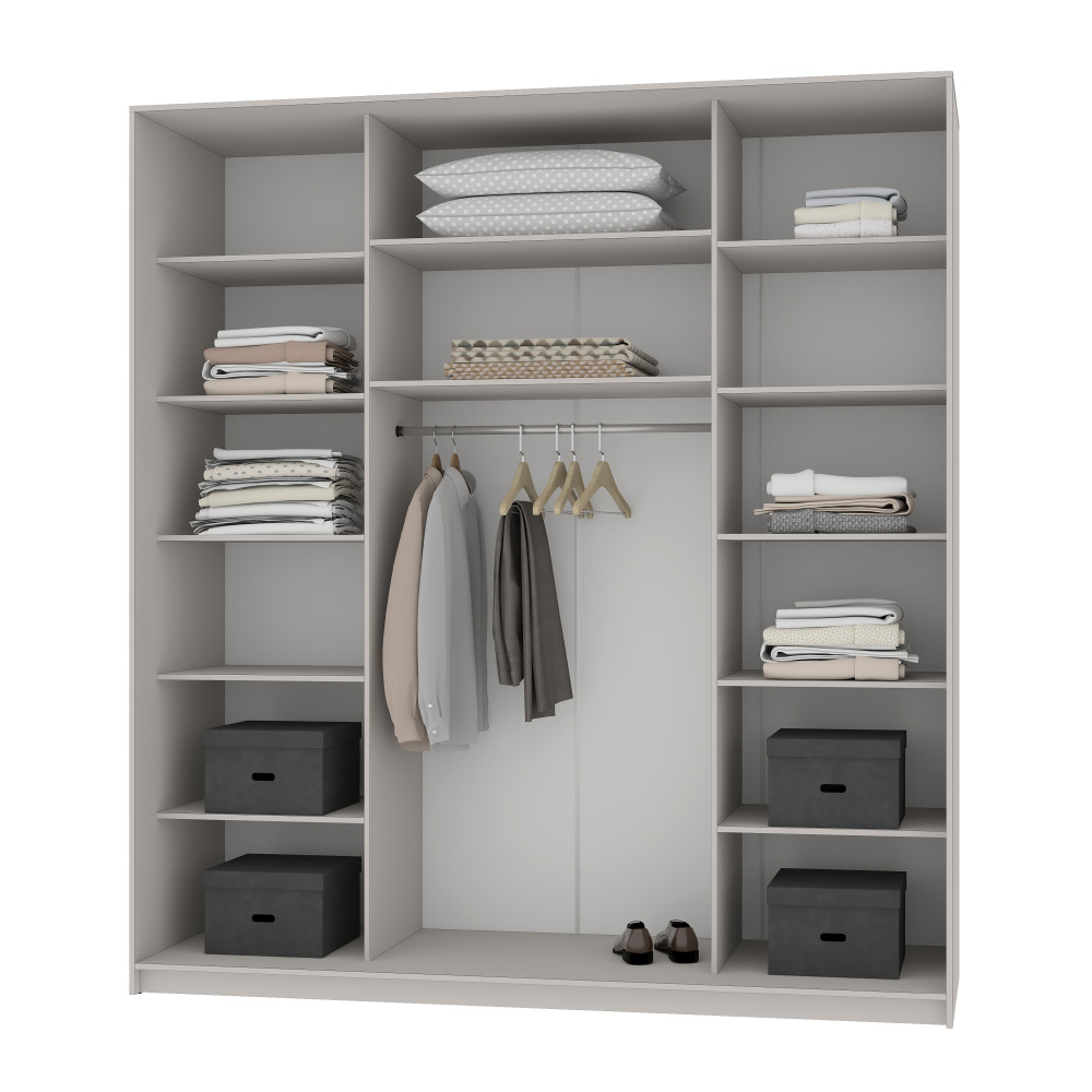 MebelStar Three-door wardrobe Combo AL 3DSP Sonoma Oak, 220x60x240 cm (MBS-2056)