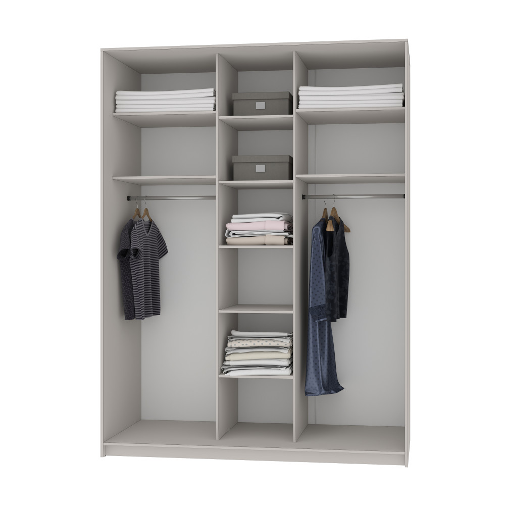 MebelStar Three-door wardrobe Standard BG 3DSP Anthracite, 180x60x240 cm (MBS-8562)