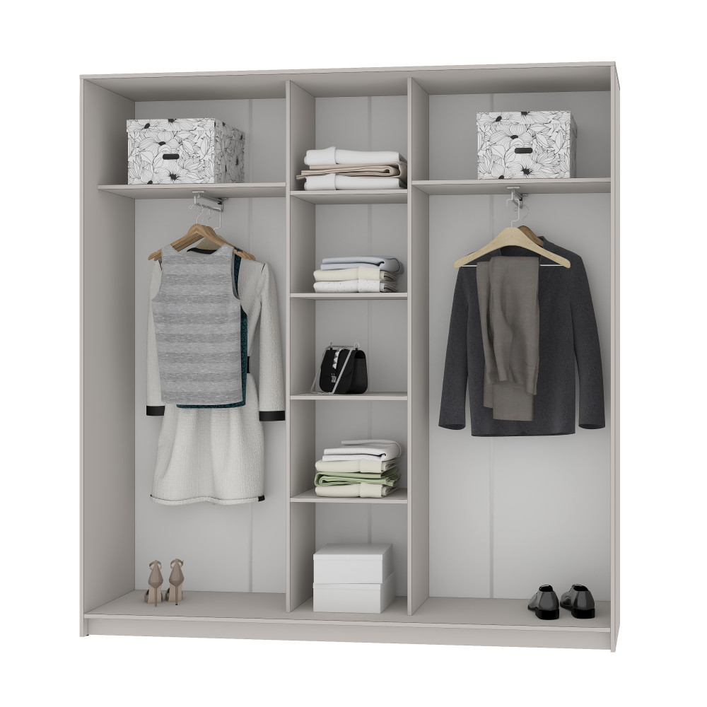 MebelStar Three-door wardrobe Standard BG 3DSP Anthracite, 200x45x210 cm (MBS-8234)