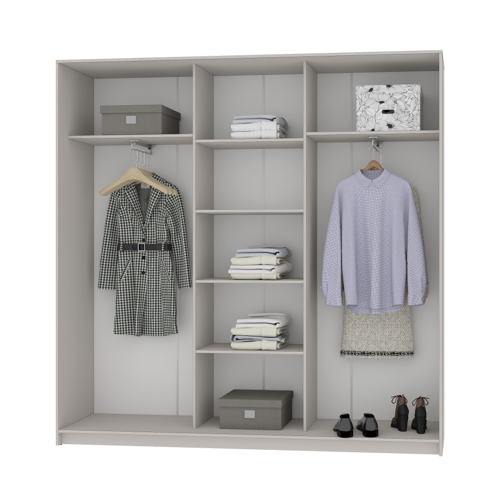 MebelStar Three-door wardrobe Standard BG 3DSP Anthracite, 210x45x210 cm (MBS-8235)