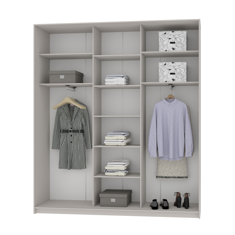 MebelStar Three-door wardrobe Standard AL 2DSP/Mirror Sonoma Oak, 210x45x240 cm (MBS-1540)