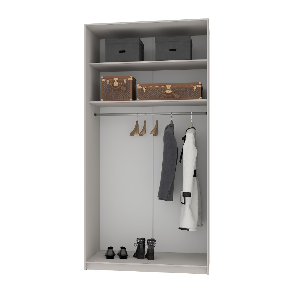 MebelStar Two-door wardrobe Uni AL 2 Mirrors Sonoma oak, 120x60x240 cm (MBS-4014)