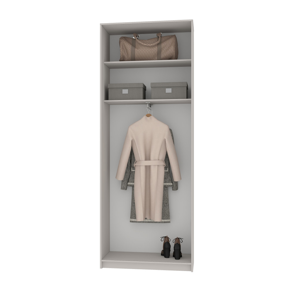 MebelStar Two-door wardrobe Uni AL 2DSP Alaska gray, 90x45x240 cm (MBS-3944)
