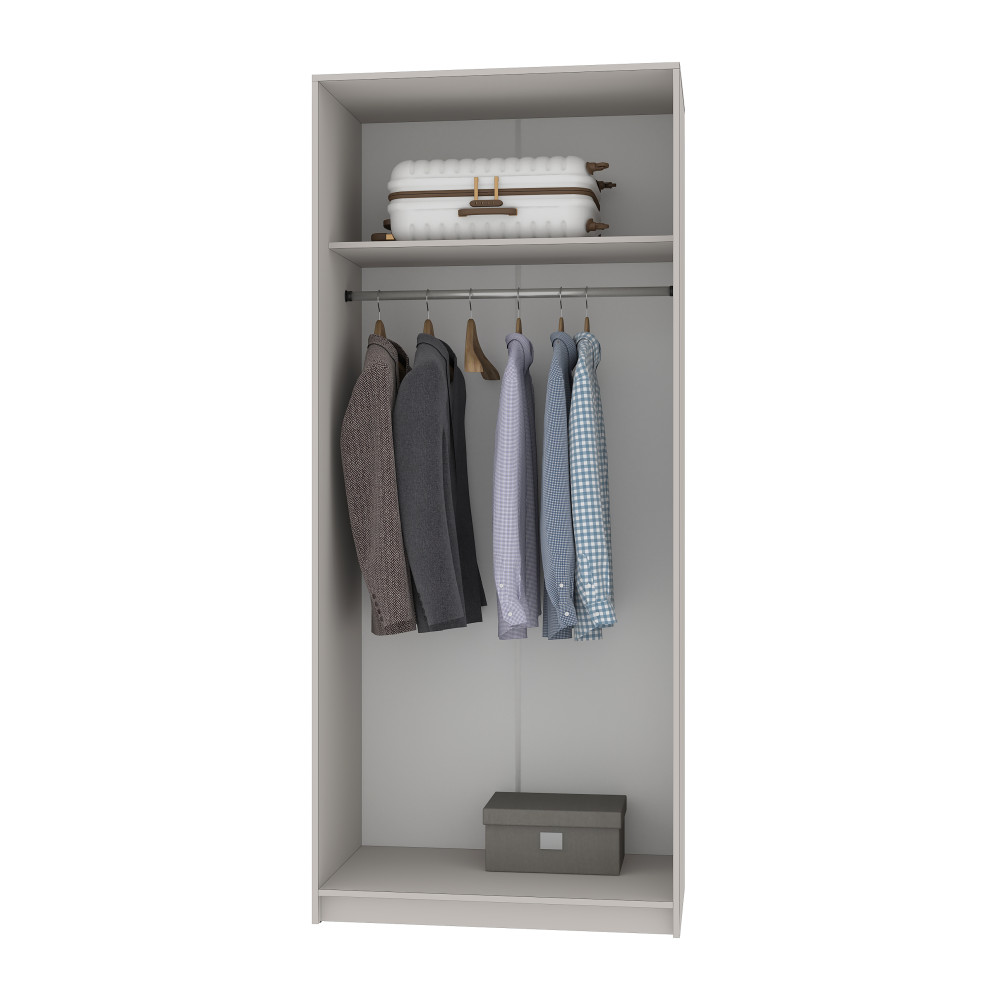 MebelStar Two-door wardrobe Uni AL 2DSP Alaska gray, 90x60x210 cm (MBS-2599)