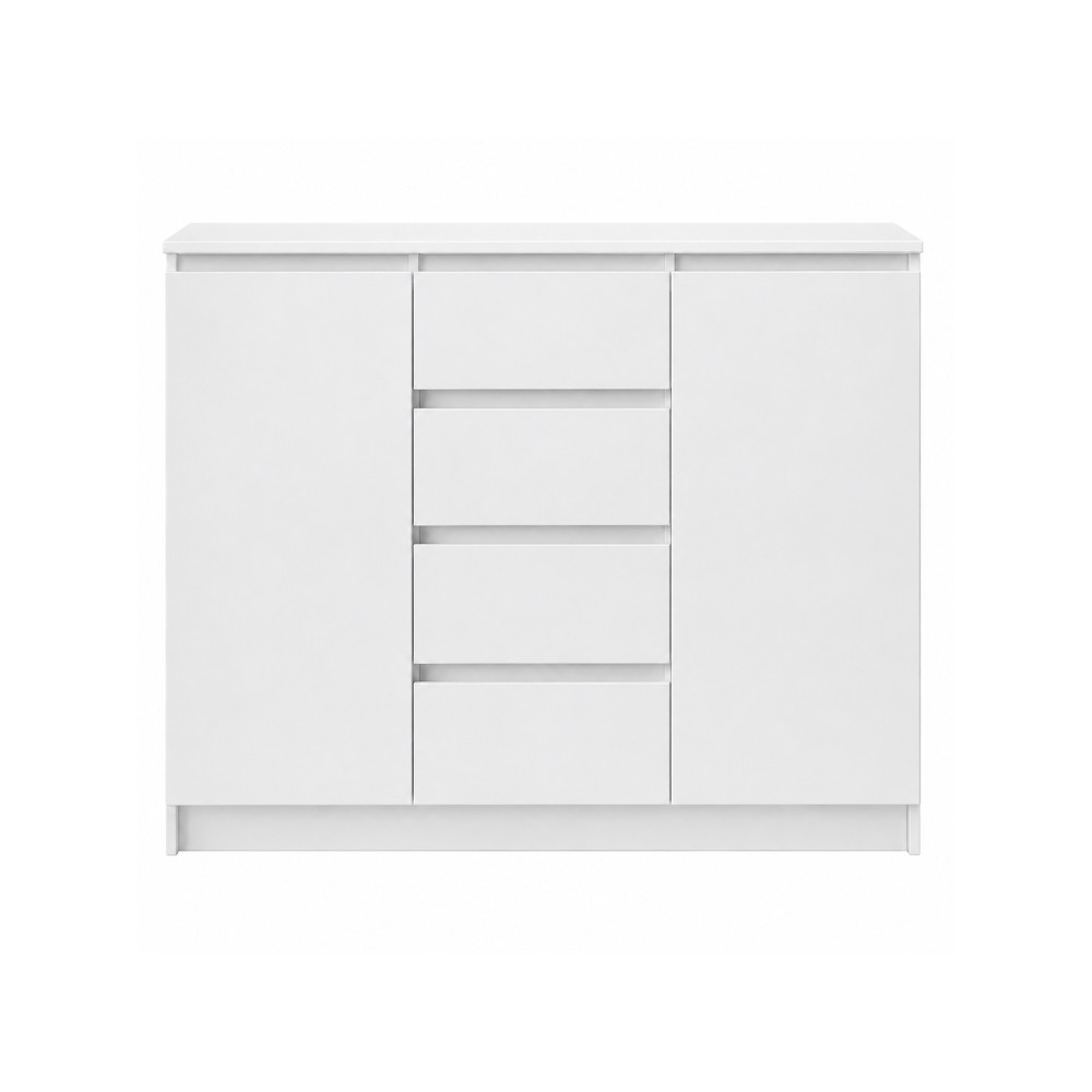 MebelStar Chest of Drawers Neo 2D4Sh Alaska white, 120x43x98 cm (MBS-1011)