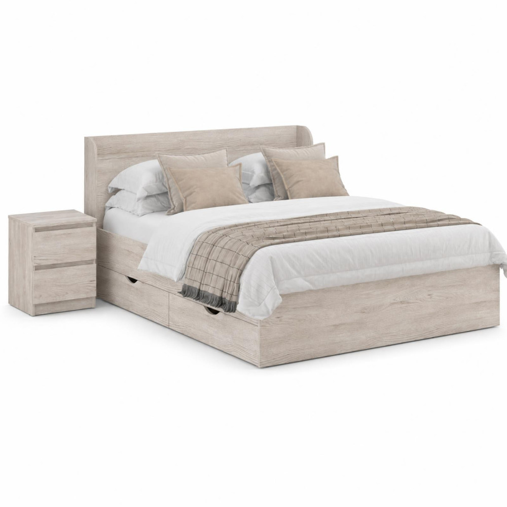 MebelStar Bed Double bed Adele with drawers 160x200 cm Alaska gray (MBS-1025)