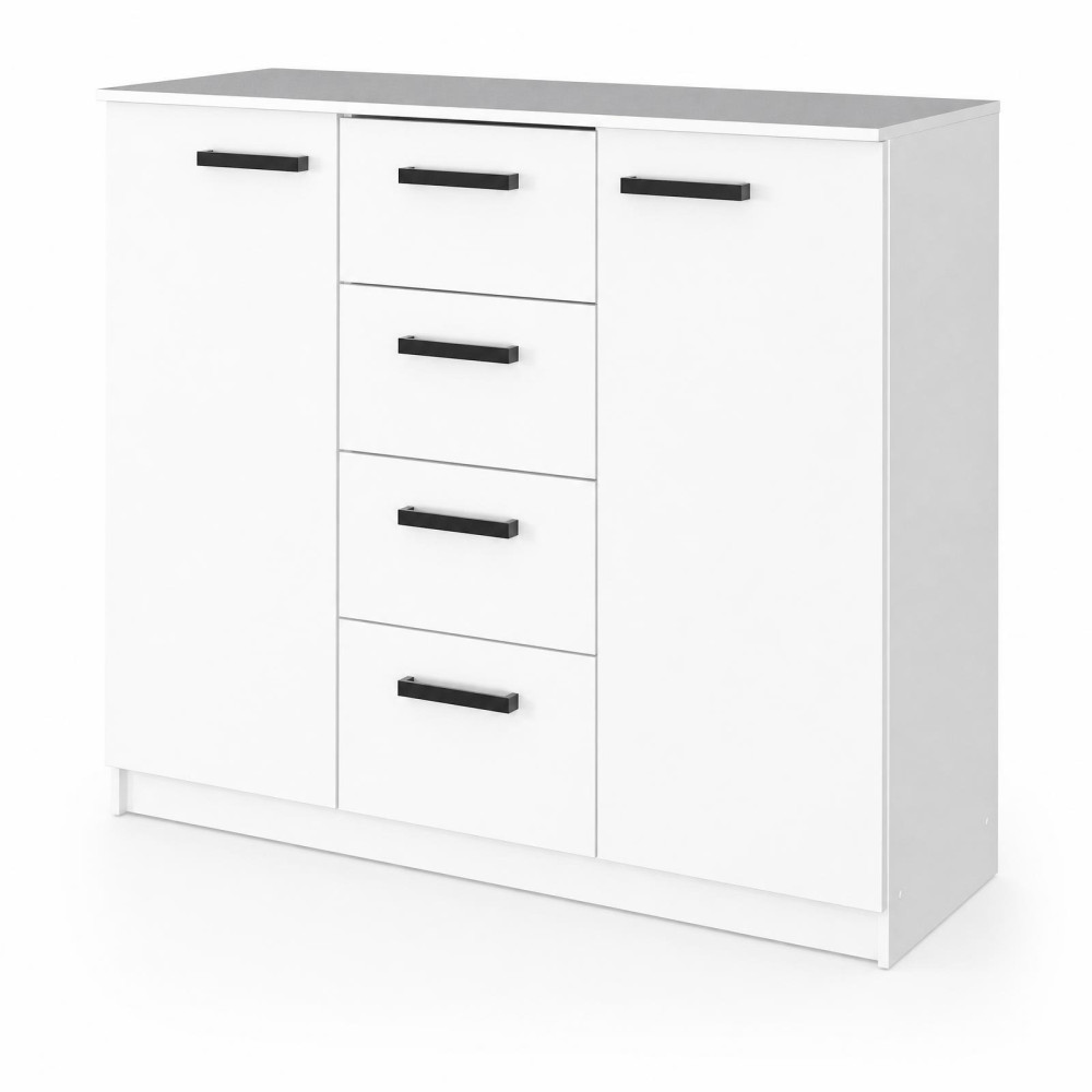MebelStar Chest of Drawers for the living room 4+2 Alaska white, 120x45x99 cm (MBS-1039)