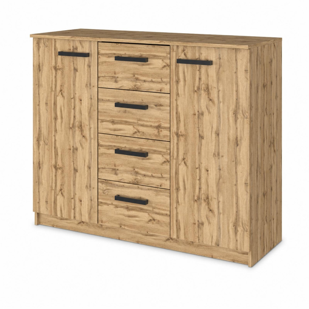 MebelStar Chest of Drawers for the living room 4+2 Tahoe oak, 120x45x99 cm (MBS-1041)