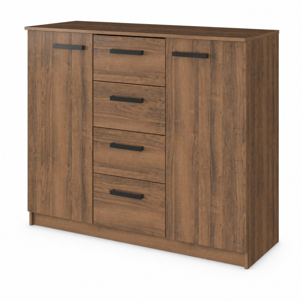MebelStar Chest of Drawers for the living room 4+2 Walnut, 120x45x99 cm (MBS-1044)