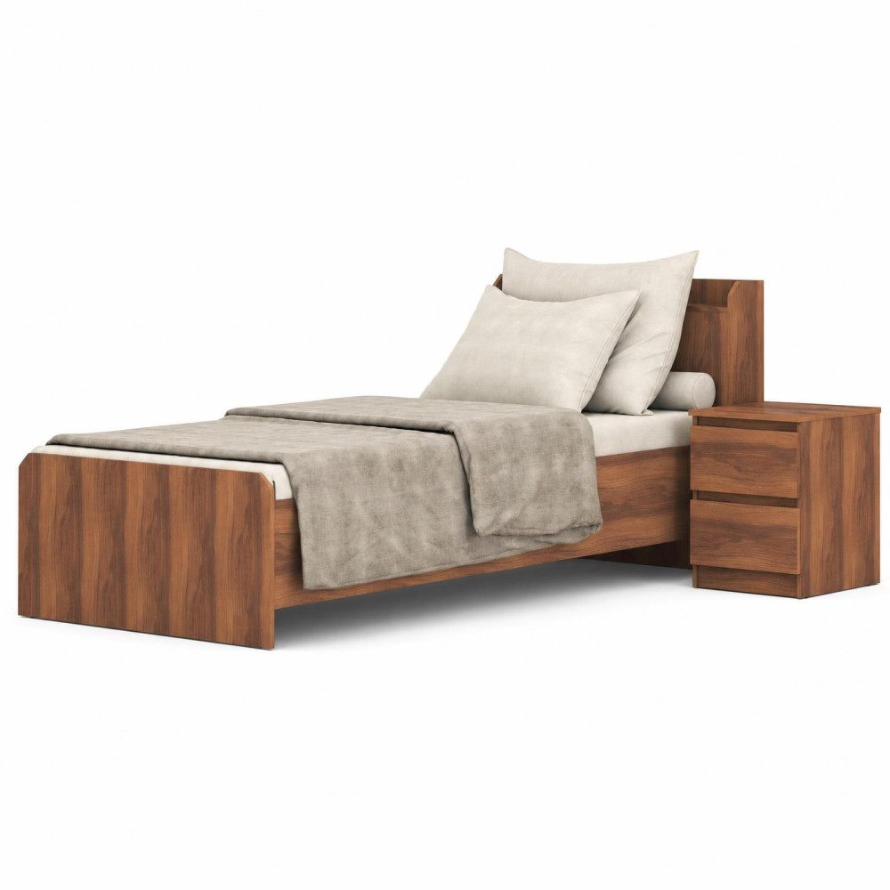 MebelStar Bed Single bed Neo 90x200 cm Amber oak (MBS-1149)