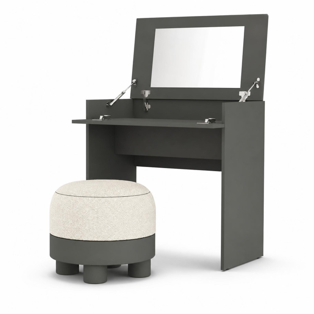 MebelStar Bed Dressing table with mirror for the bedroom Neo 80x43x75.2 cm Anthracite (MBS-1236)